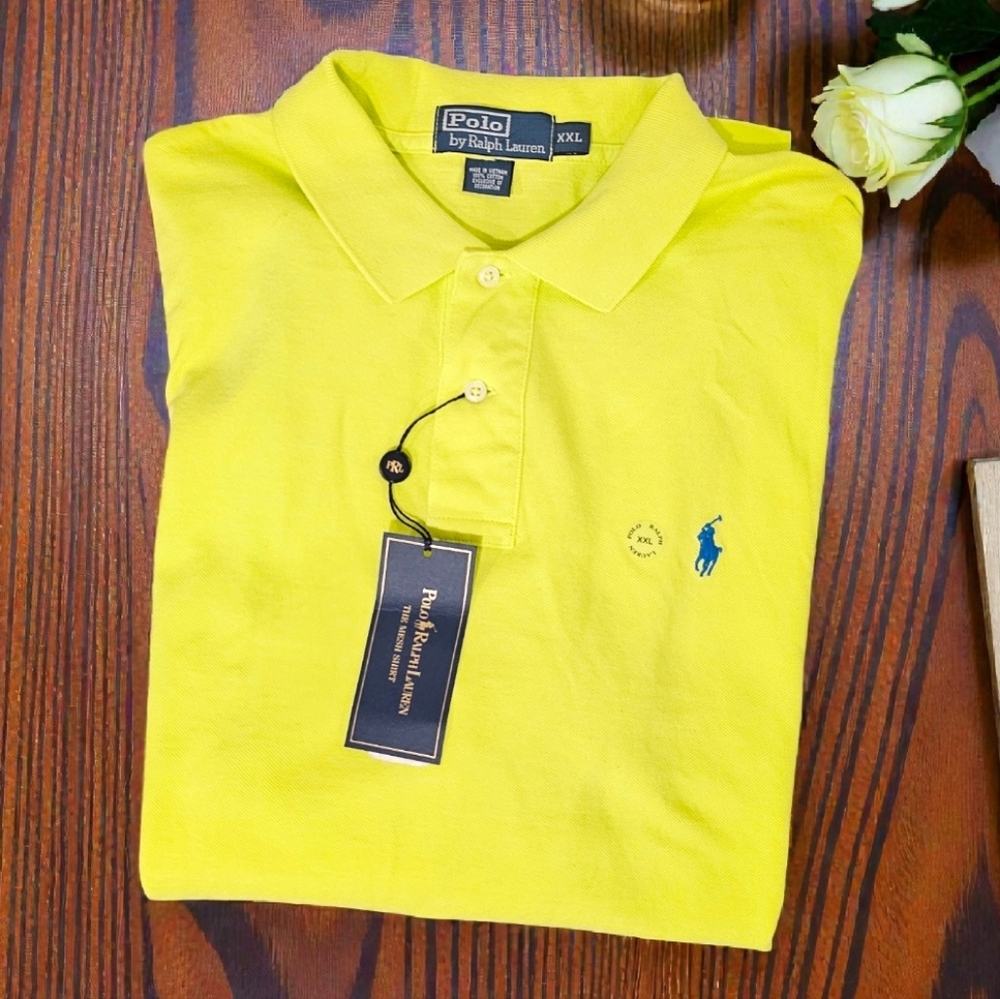 NWT Polo by Ralph Lauren Men's Lemon Yellow Polo Shirt Size--XXL